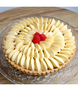 Tarta de maracuyá y frambuesa