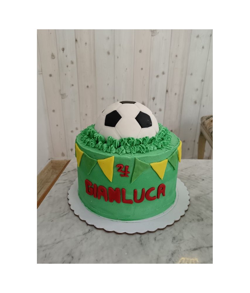 Tarta medio balon de futbol